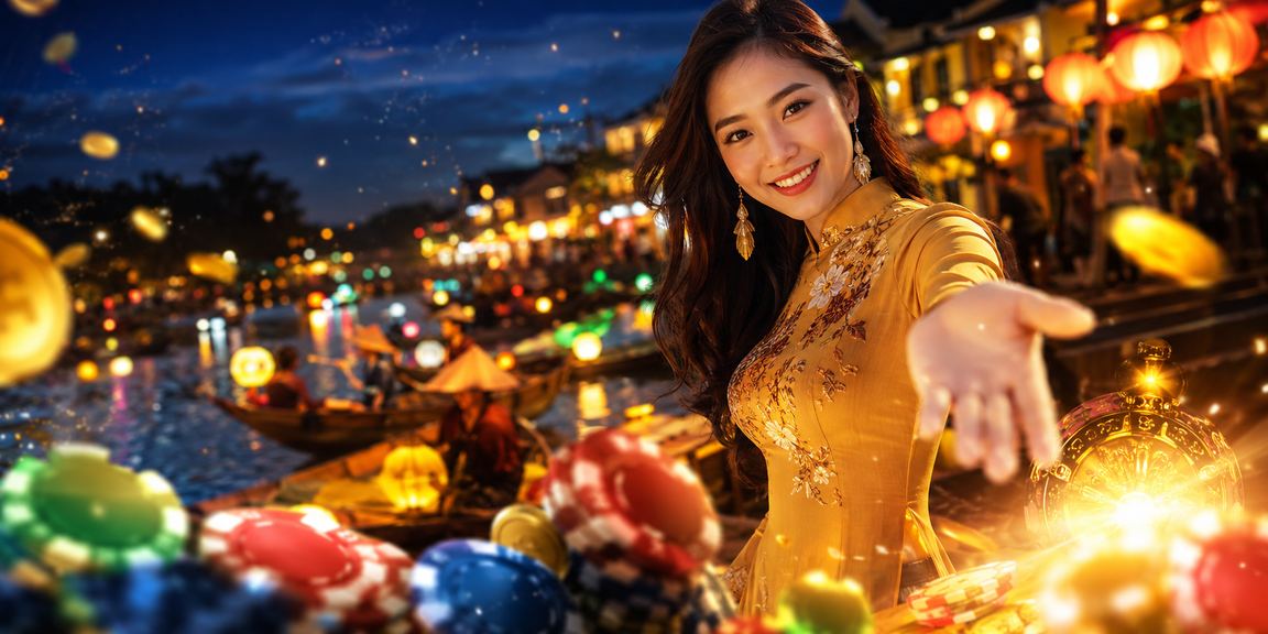 Người dùng Hội An chơi bắn cá trong không gian đèn lồng truyền thống